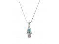 Hamsa Necklace with Turquoise Stones