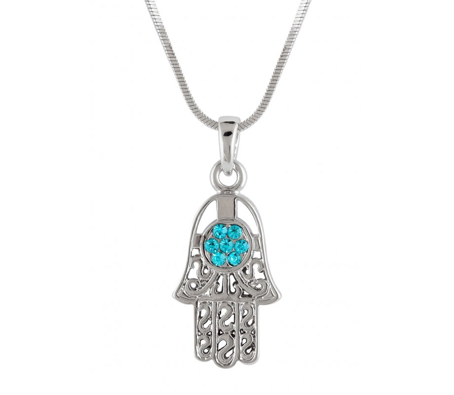 Hamsa Necklace with Turquoise Stones