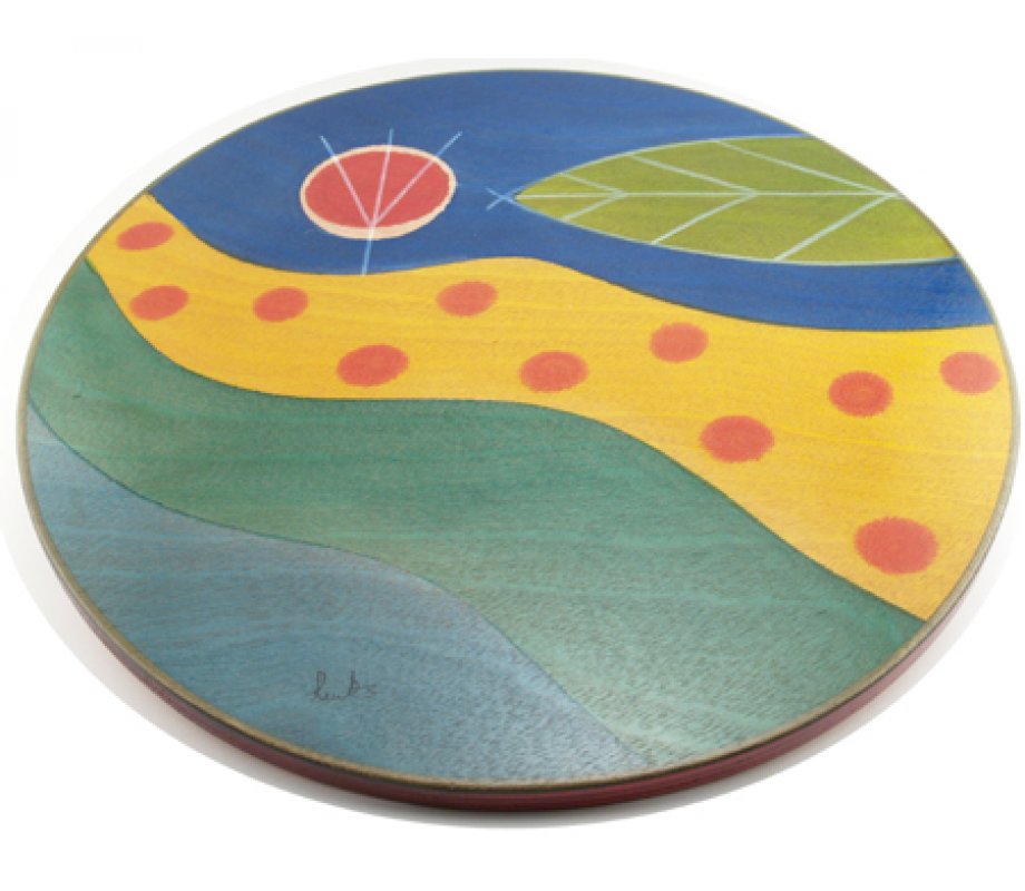 Handcrafted Wood Lazy Susan - Stream of Life Design by Kakadu