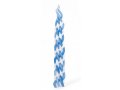 Handmade Beeswax Braided Havdalah Candle - Blue and White