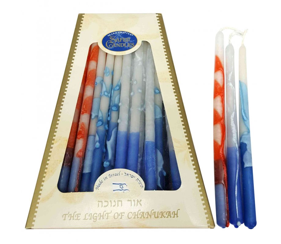 Handmade Dripless Decorative Hanukkah Candles - Colorful