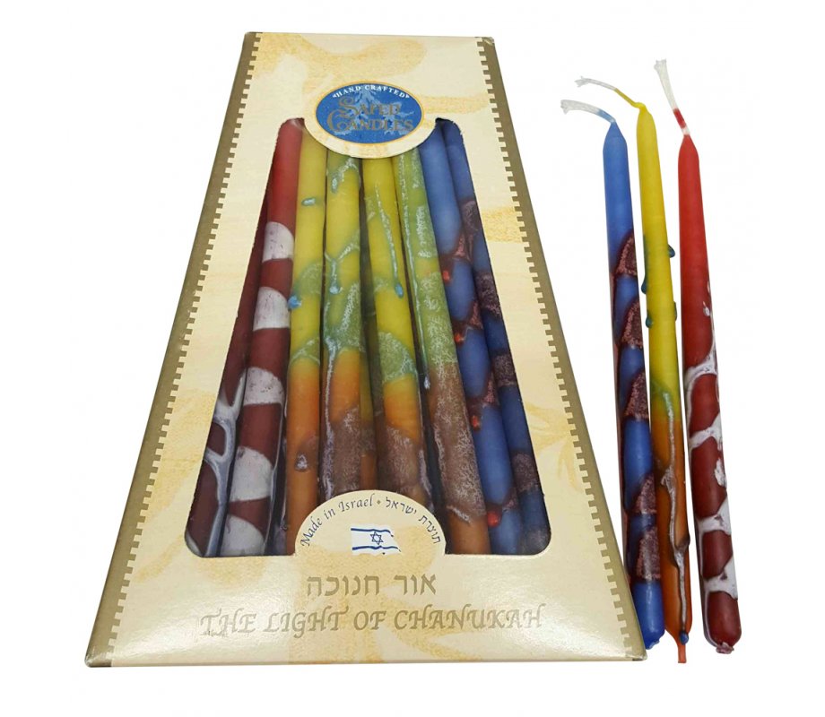 Handmade Dripless Hanukah Candles - Multicolor