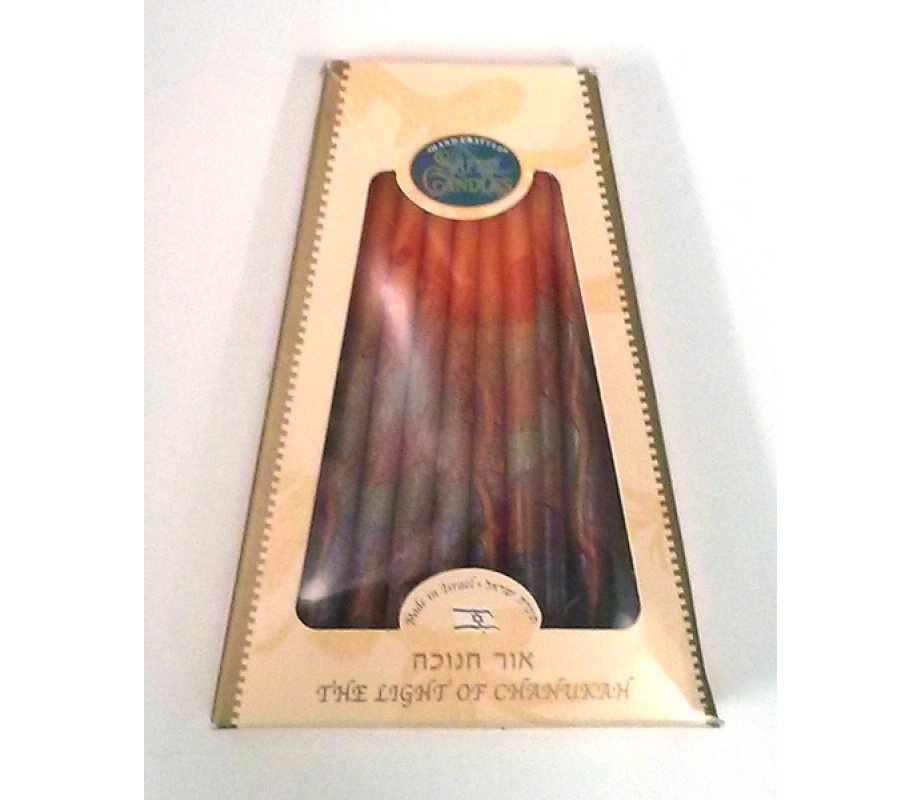 Handmade Dripless Hanukkah Candles - Red and Orange Fiery Colors