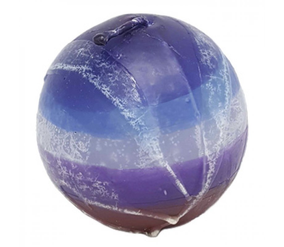 Handmade Round Decorative Candle - Blue and Purple