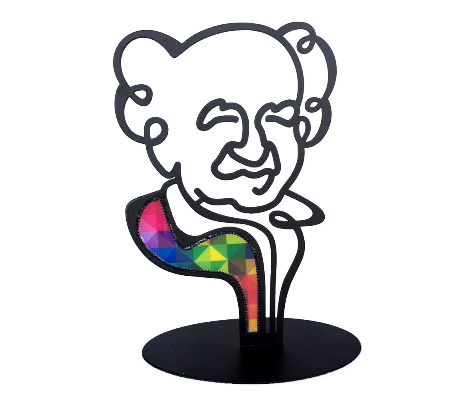 Iris Design Stand-Alone Shelf or Table Sculpture - Ben Gurion Outline
