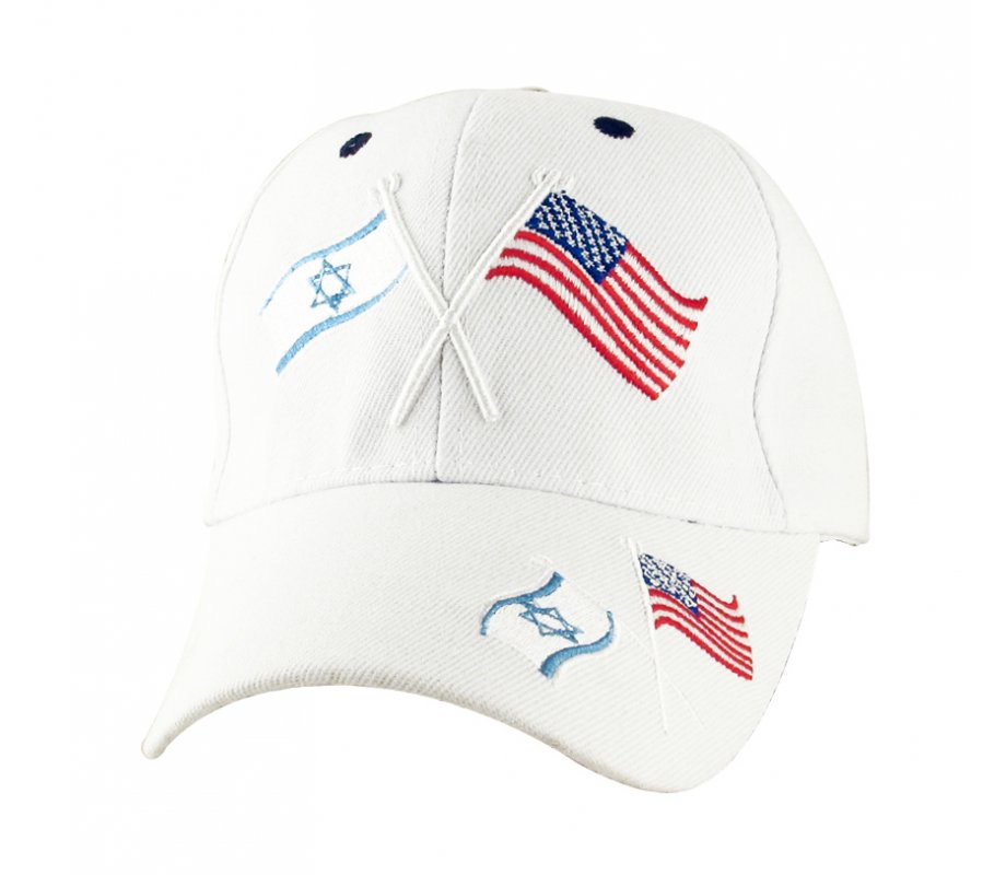 Israel-US Flag White Cap