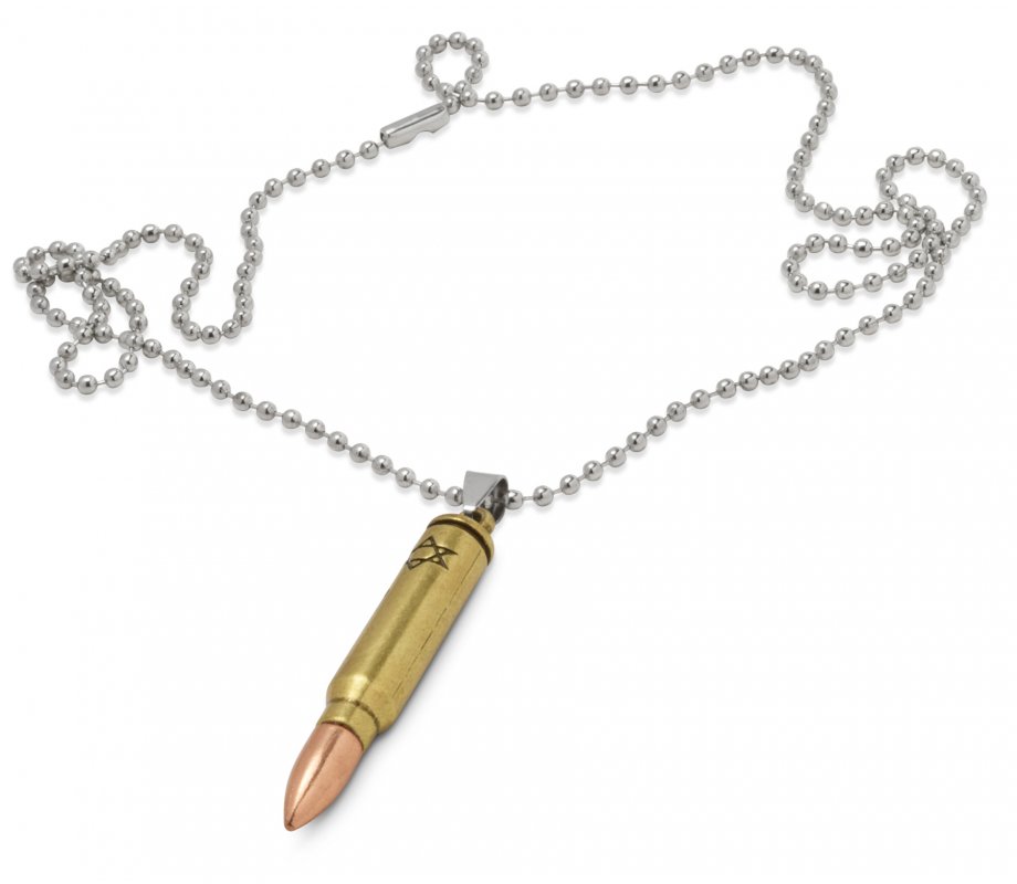Israeli Army M-16 Rifle Bullet Pendant with Star of David