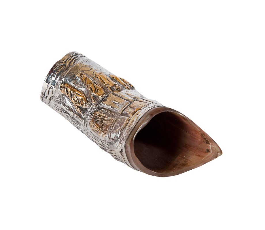 Jerusalem Ancient Coin Design Silver Yemenite Shofar