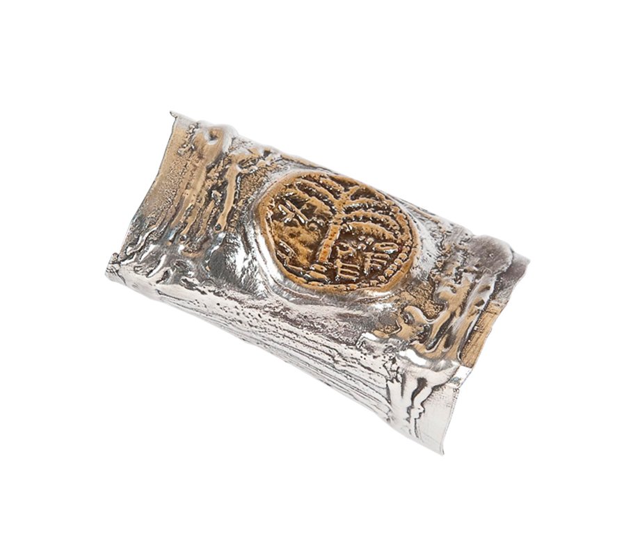 Jerusalem Ancient Coin Design Silver Yemenite Shofar