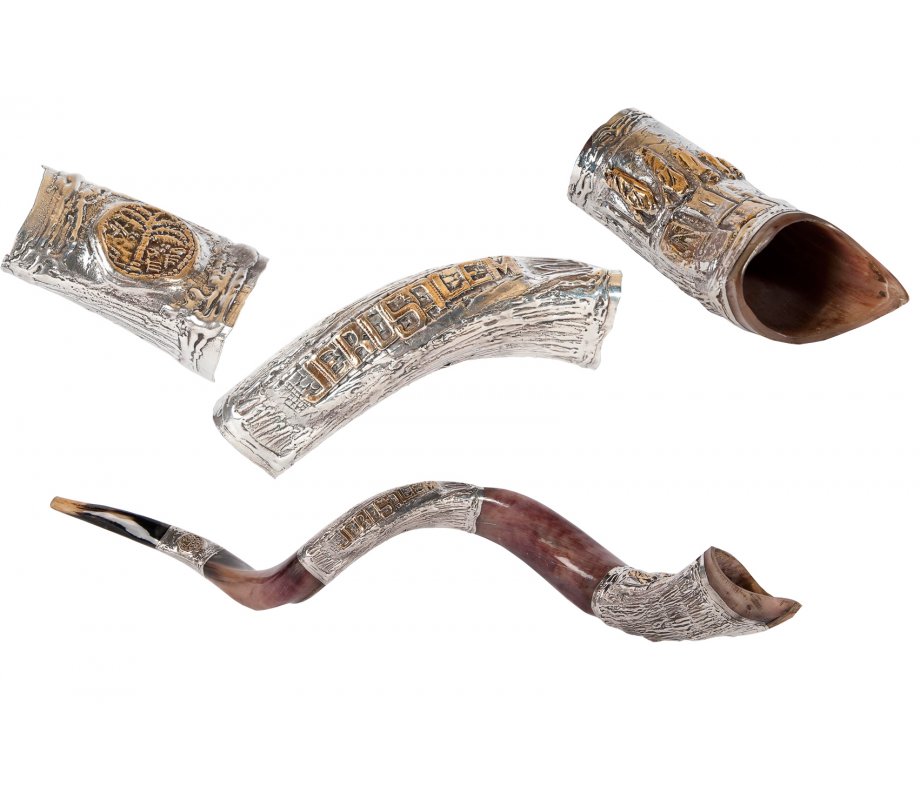 Jerusalem Ancient Coin Design Silver Yemenite Shofar