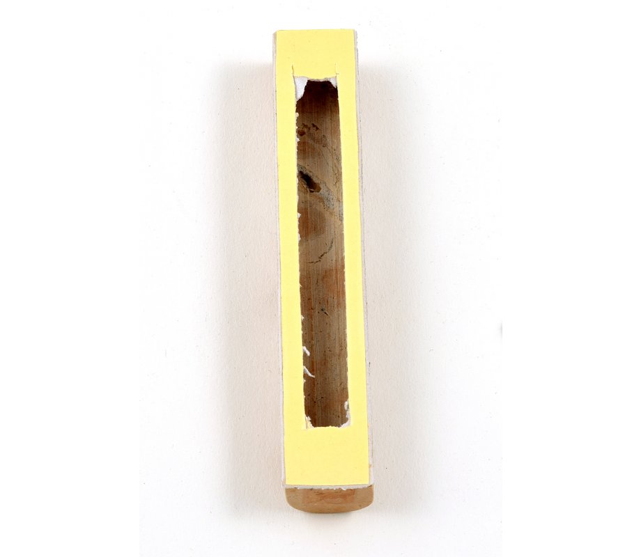 Jerusalem Stone Mezuzah Case with Western Wall Image, Brown and White - 4.3