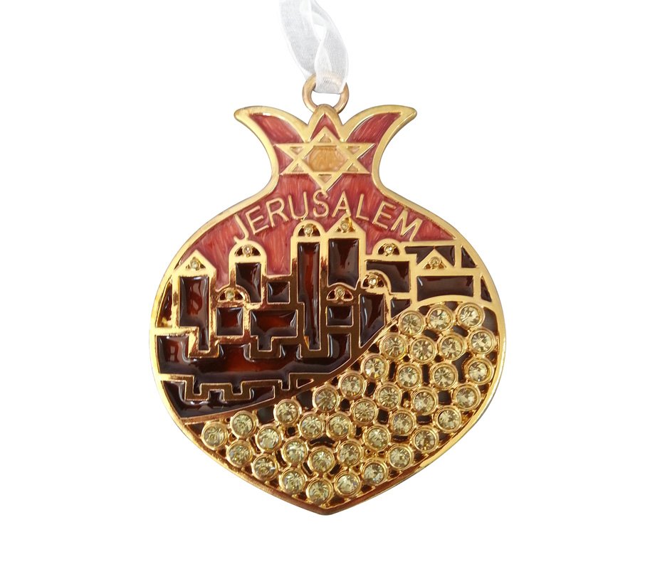 Jerusalem in Red Pomegranate Wall Hanging