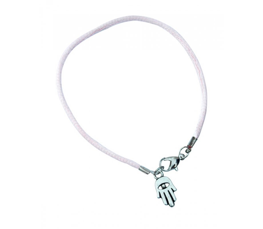Kabbalah Cord Bracelet with Hamsa Charm - Pink