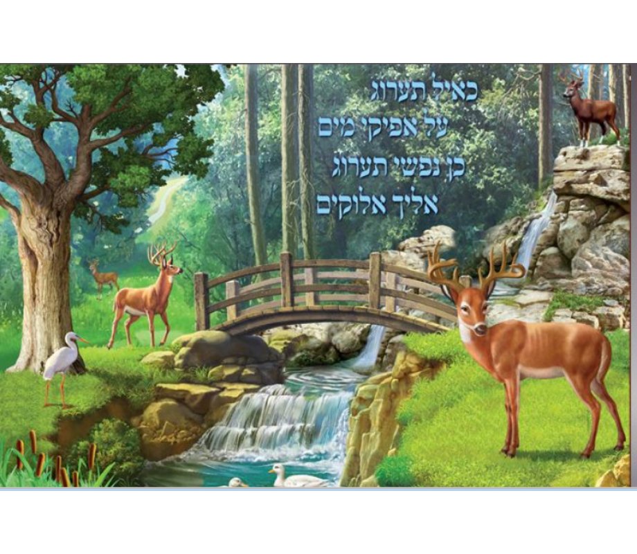 Laminated Colorful Wall Poster - Psalms As the Deer Pants for Water