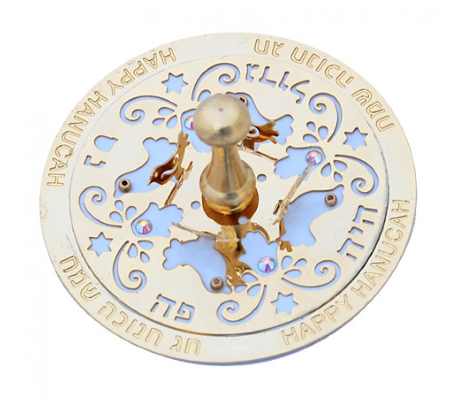 Light Blue Dove Dreidel by Ester Shahaf