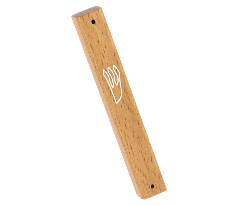 Light Brown Natural Wood Mezuzah Case