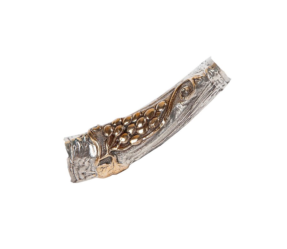 Lion of Judah with Crown Silver Decorated Yemenite Shofar