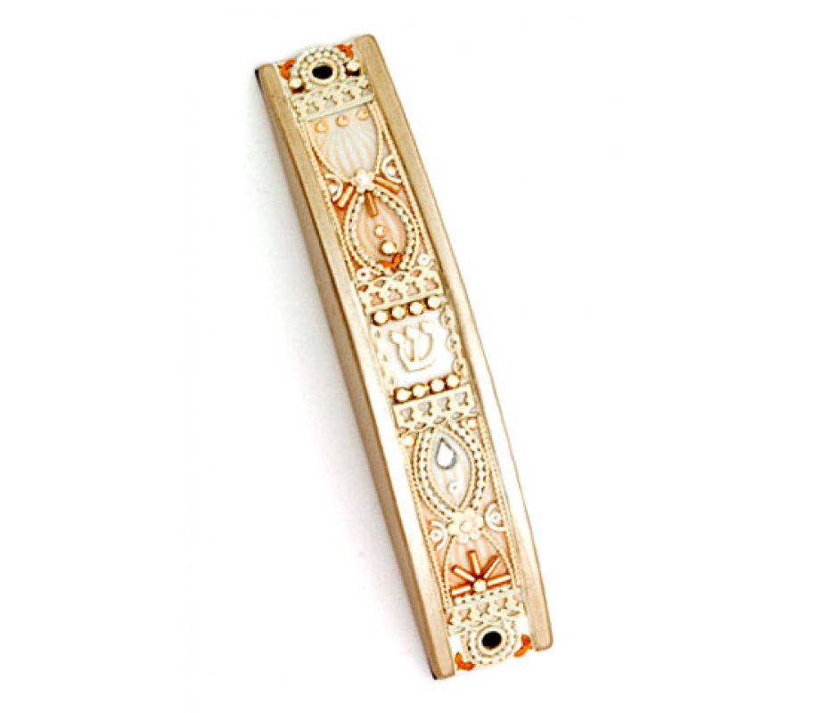 Majestic Curved Pewter Mezuzah Case by Ester Shahaf