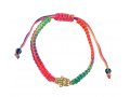 Neon Multicolor Braided Cord Bracelet - Gold Hamsa