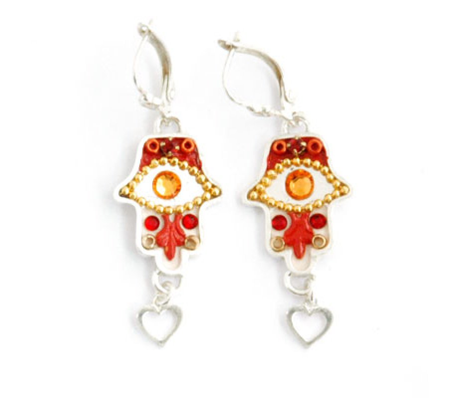 Oriental Hamsa Earrings by Ester Shahaf
