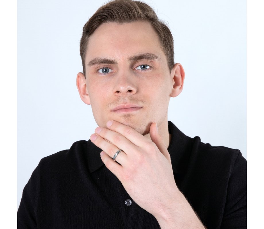 Oxidized Sterling Silver Ring, Ani LeDodi veDodi Li Hebrew and English