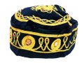 Pack of 3 Velvet and Gold Bucharian Kippah - Assorted Colors