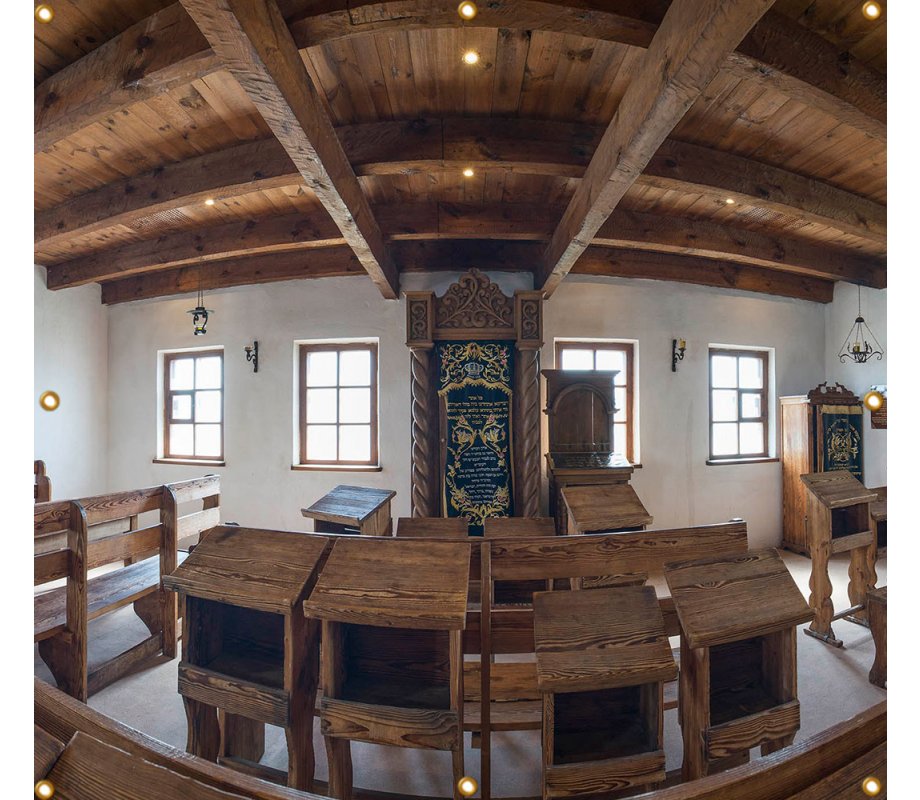 Panoramic Baal Shem Tov Synagogue Sukkah Single-Wall Panel 8 ft Width