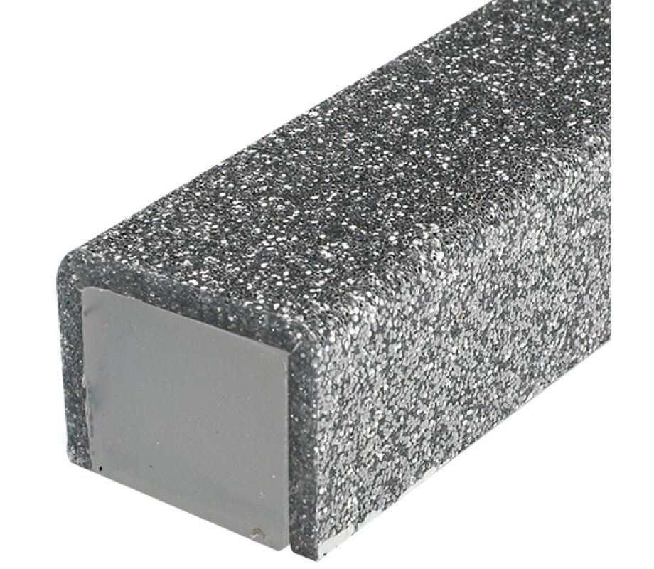 Perspex Mezuzah Case of Glittering Gray Silver, Silver Shin - Scroll of 12 cm