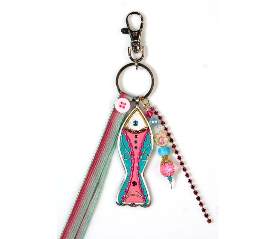 Pink Fish Keychain by Ester Shahaf