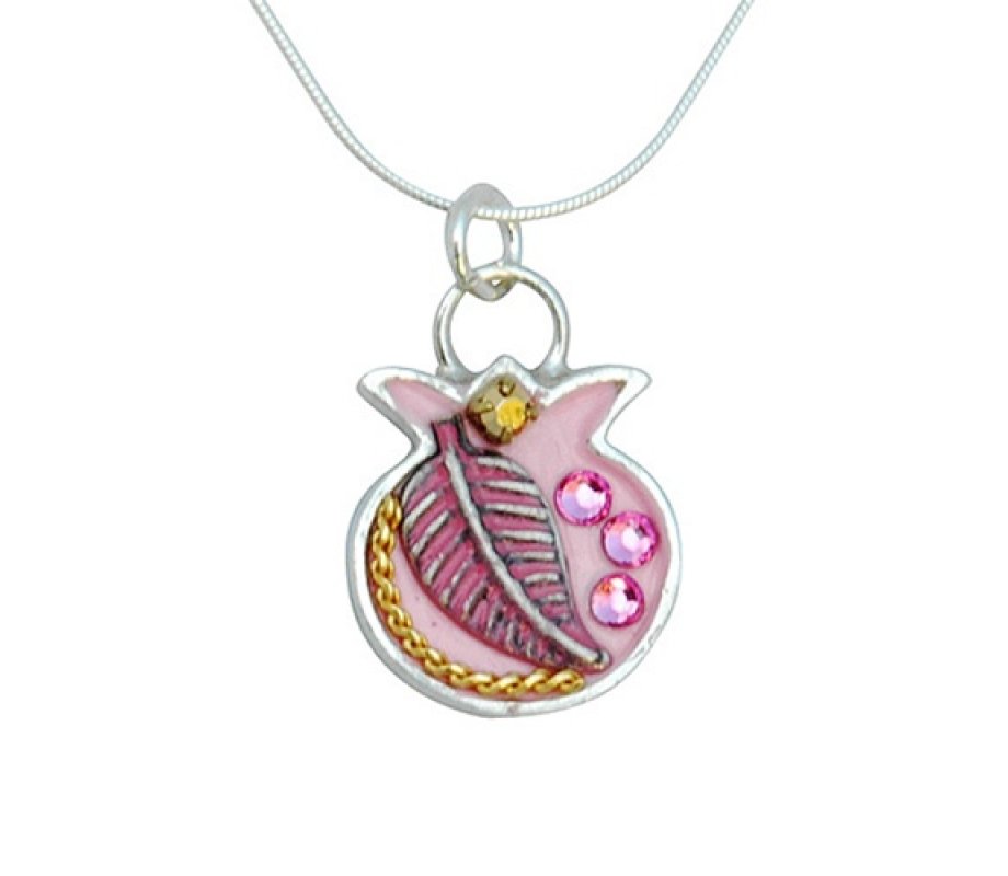 Pink Pomegranate Necklace by Ester Shahaf