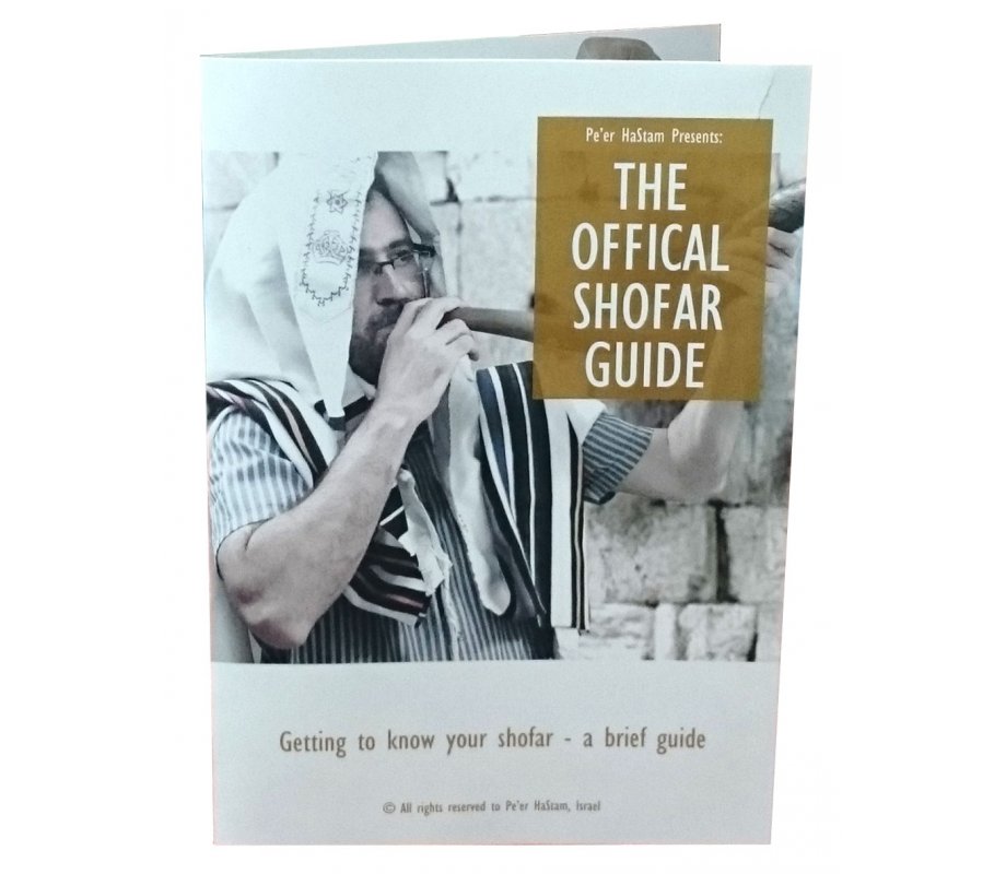 Ram's Horn Shofar Moroccan Style Dark Color with Crown Cut