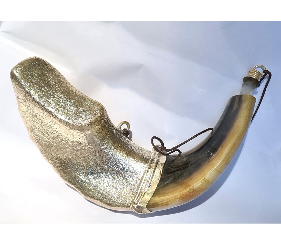 Rams Horn Shofar for Anointing Oil - Lions Jerusalem Design