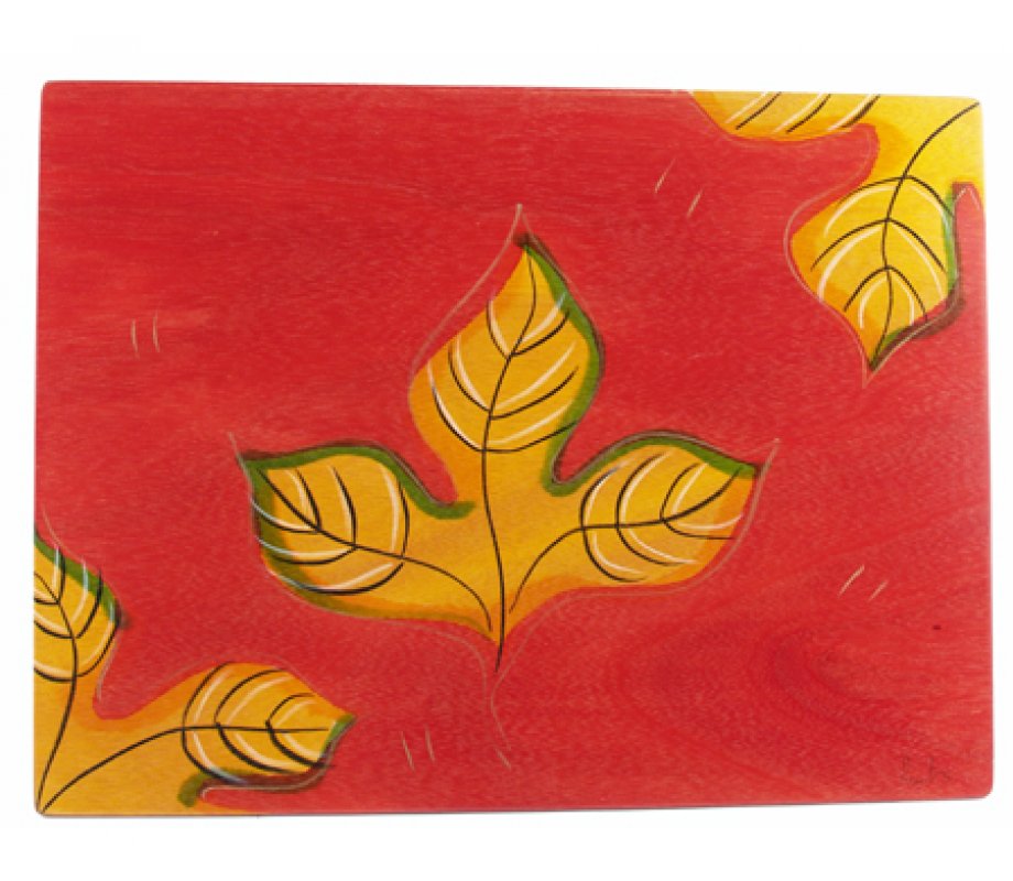 Rectangular Placemat Red Leaves by Kakadu Art