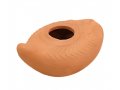 Replica of Ancient Biblical Clay Oil Lamp - Decorative Geometric Engravings