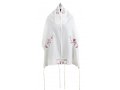 Ronit Gur White with Pink Pomegranate Matriarchs Tallit Set with Bag and Kippah