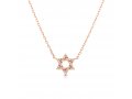 Rose Gold Plated Sterling Silver Necklace - Star of David with Zircons Pendant