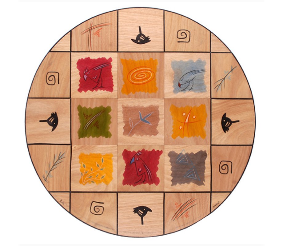 Round Floor Mat Artist's Palette by Kakadu Art
