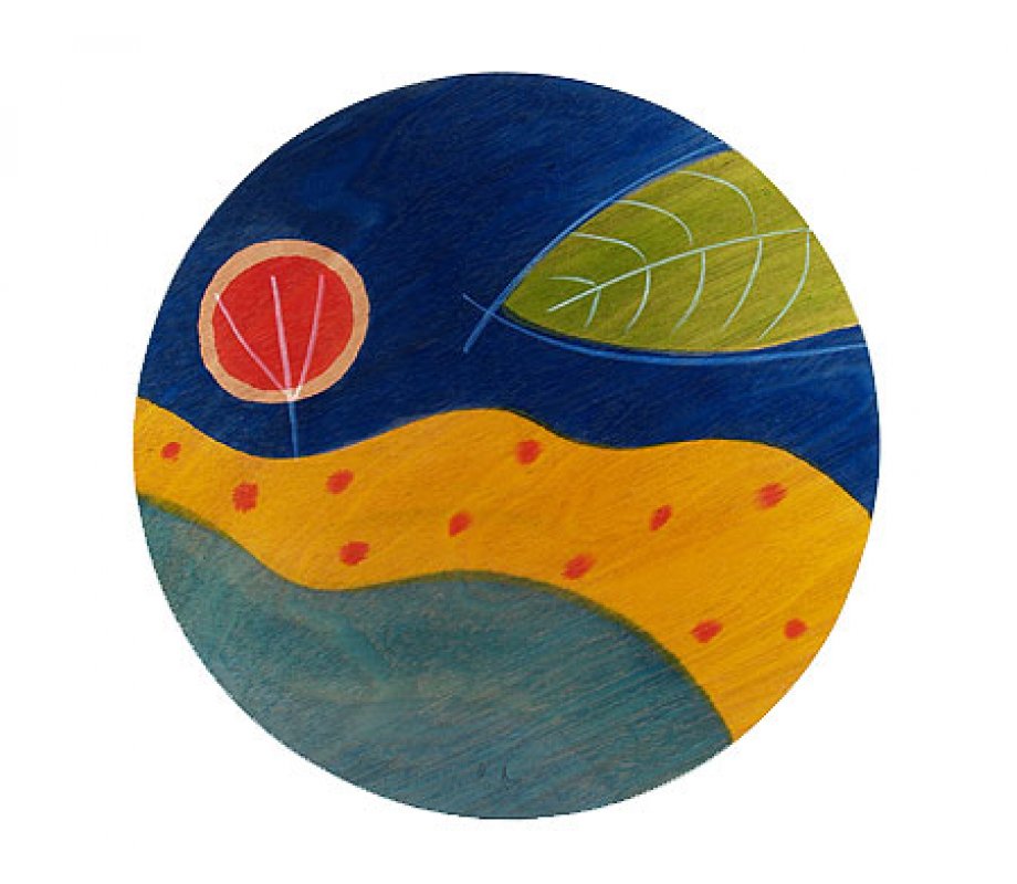 Round Placemat - Yellow Path by Kakadu Art