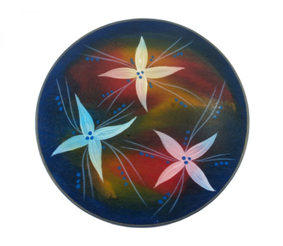 Round Placemat Blue Florali by Kakadu Art