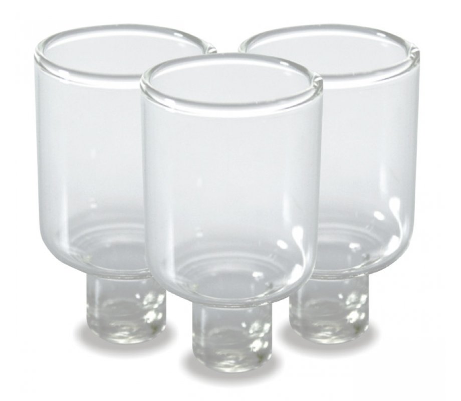 Set of Nine Glass Inserts for Oil Lighting Chanukah Menorah - Total Height 2