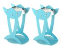 Shraga Landesman Flower Shaped Raised Candle Holders - Turquoise