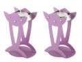 Shraga Landesman Flower Shaped Raised Candle Holders - Violet