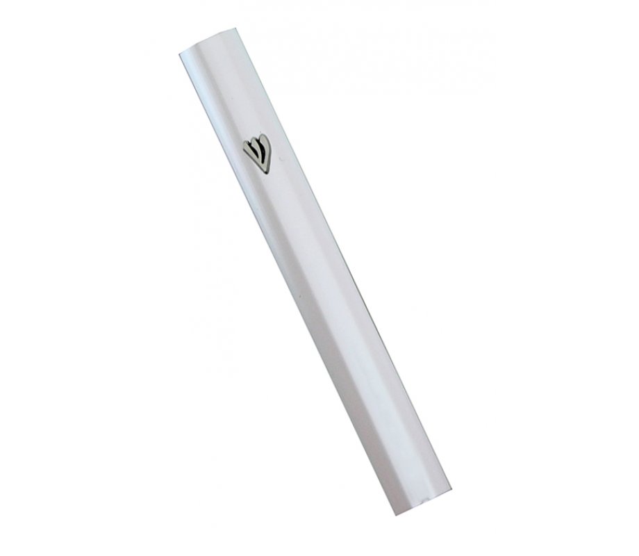 Silver Aluminum Mezuzah with Smooth Surface and Silver Shin Letter