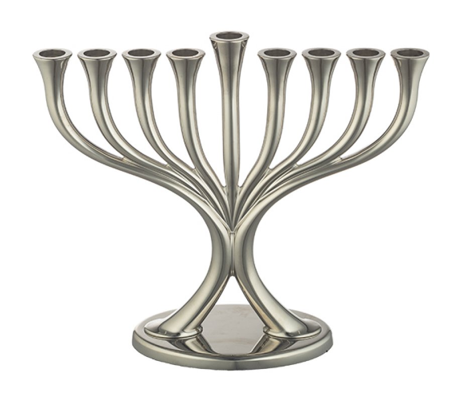 Silver Color Chanukah Menorah Classic Design