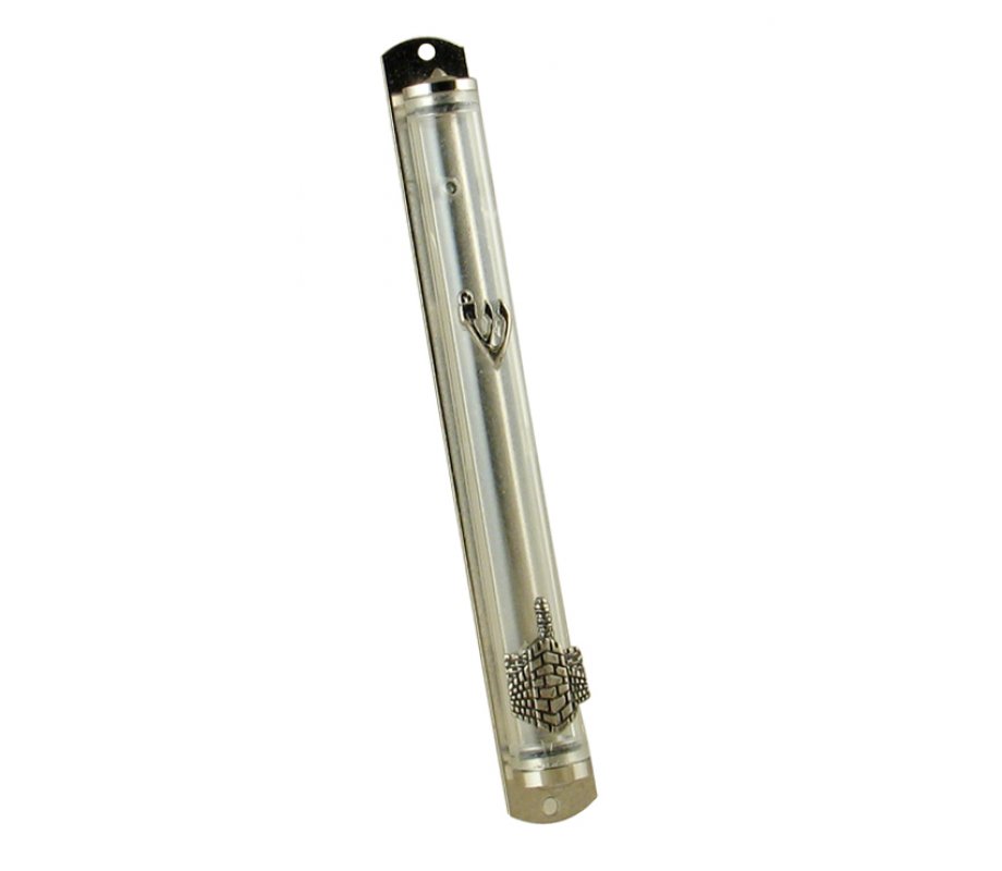 Silver Jerusalem Wall Tube Mezuzah