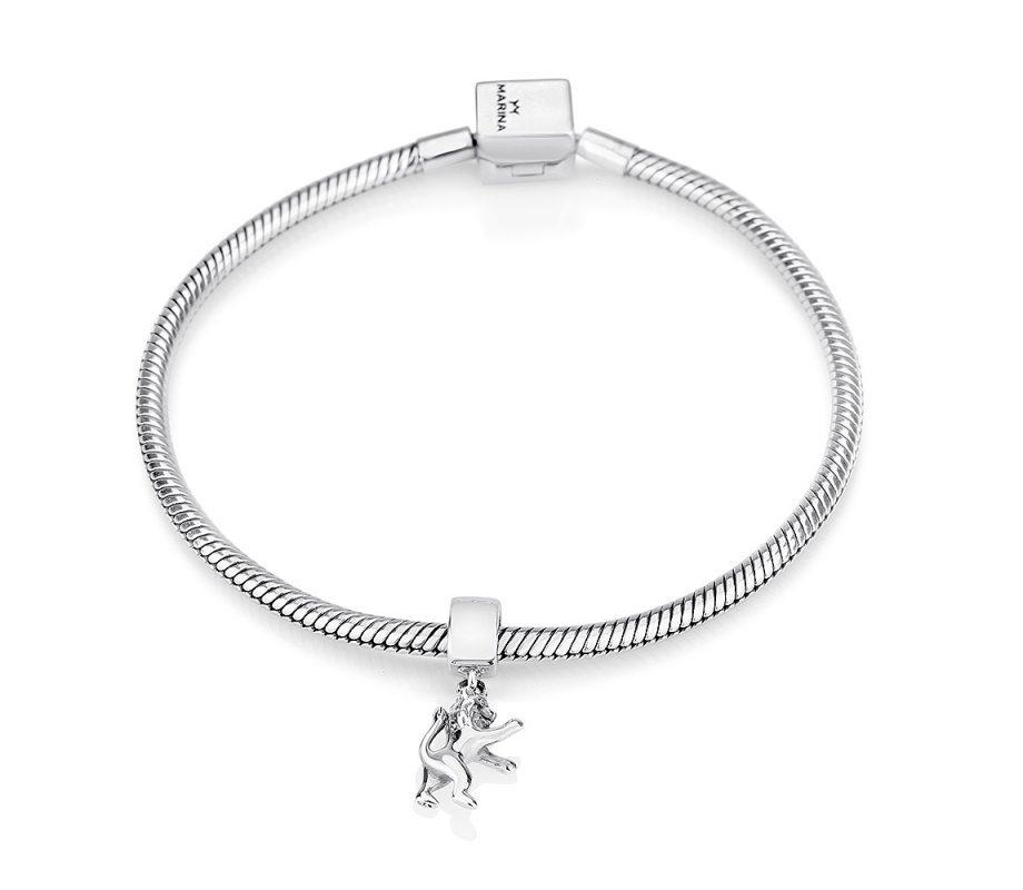 Silver Lion of Judah Bracelet Charm