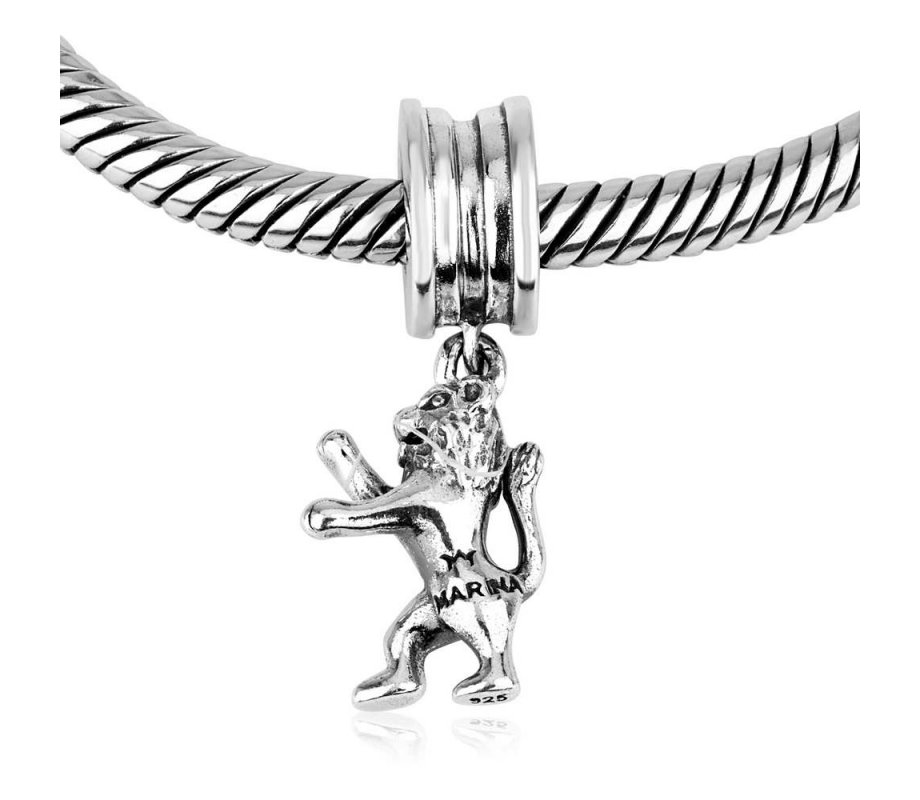 Silver Lion of Judah Bracelet Charm