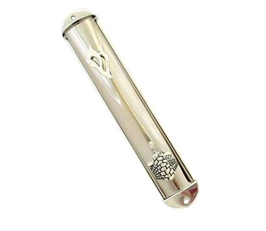Silver Plated Jerusalem Tower of David Mezuzah