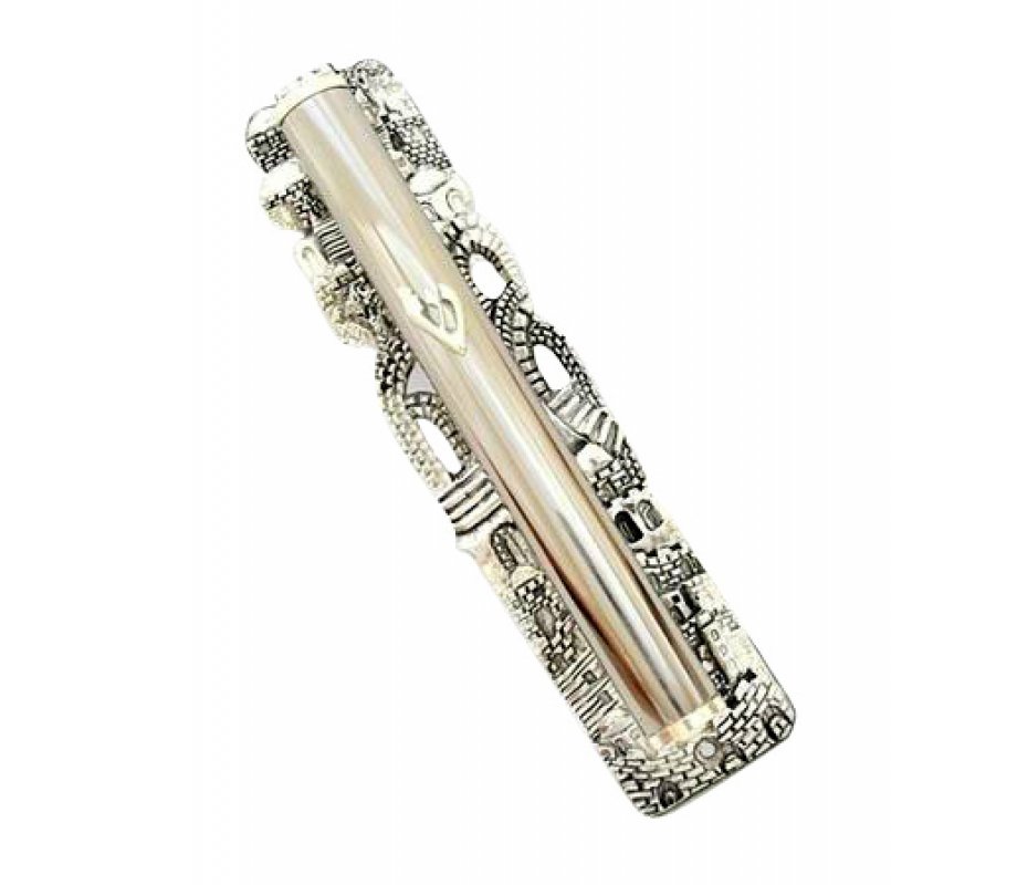 Silver Plated Old City Jerusalem Mezuzah