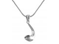 Silver Ram's Horn Shofar Necklace Pendant Rhodium Plated